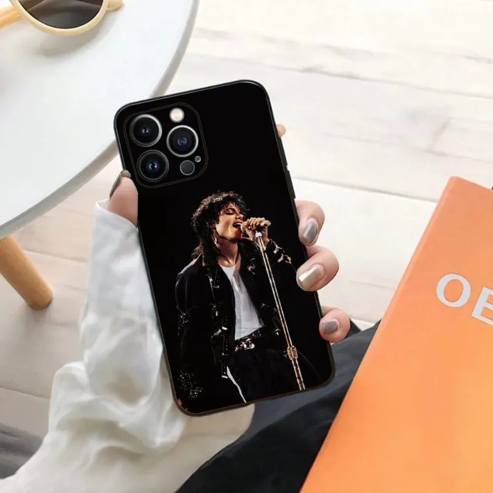 Singer Michael Jackson Phone Case For iPhone 15,14,13,12,11,Plus,Pro Max,XS,X,XR,SE,Mini,8,7 Soft Silicone Black Cover