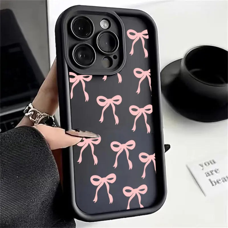 3D Pink Bowknot Phone Case For Motorola Moto G24 G54 G05 G04 G34 G75 G14 G15 E13 E40 E14 E22 E32 G9 G Play 2025 Cover Soft Cases