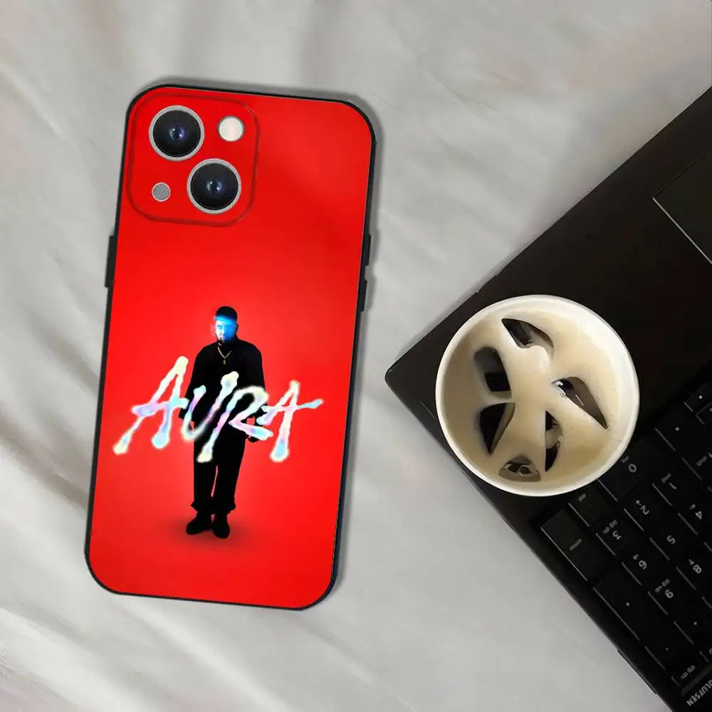 Rapper Maka Aura 2025 Tour Phone Case For iPhone 17,16,15,14,13,12,11,Pro,XS,Max,XR,Plus,E,SE4,Mini Black Soft Cover