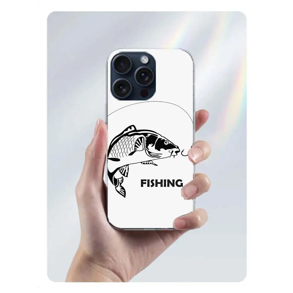 Carp Fishing Capa Phone Case For Iphone 17 Air 16 Pro Max 15 12 Pro 14 Plus 17E 16E 11 13 Mini Cover Cases Fundas Cell Clear TPU