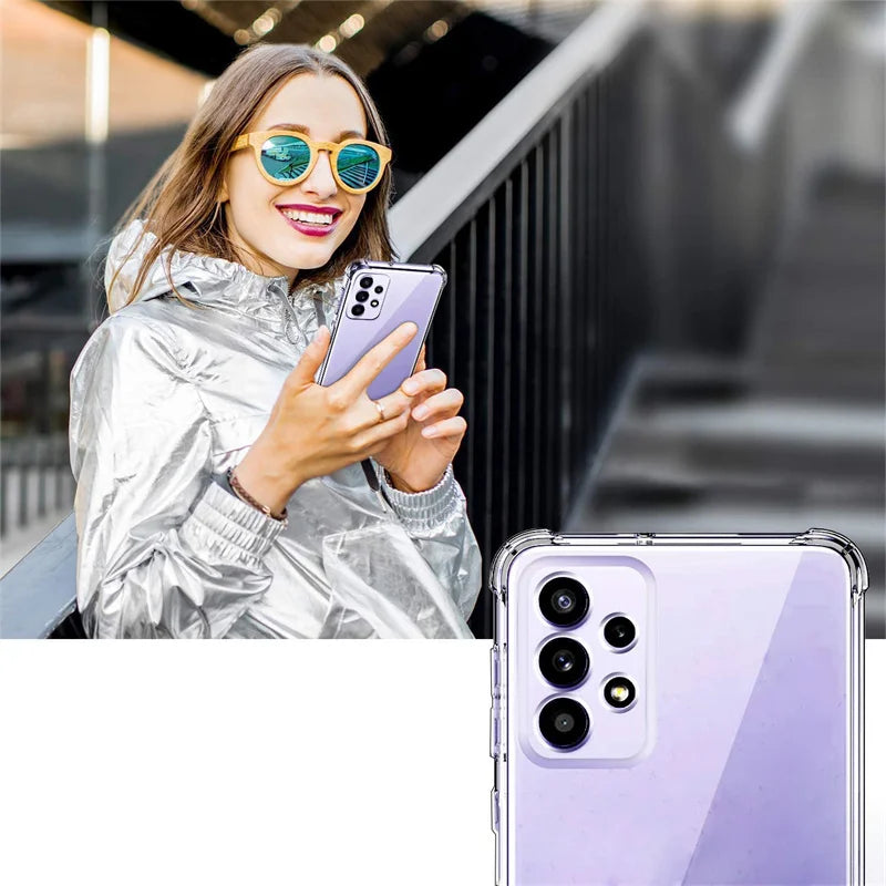 Soft Clear Case for A22s A32 A52s A72 4G/5G A23 A33 A53 A73 Cover A24 A34 A54 Samsung A05s A15 A25 A35 A55 A16 A26 A36 A56 Case