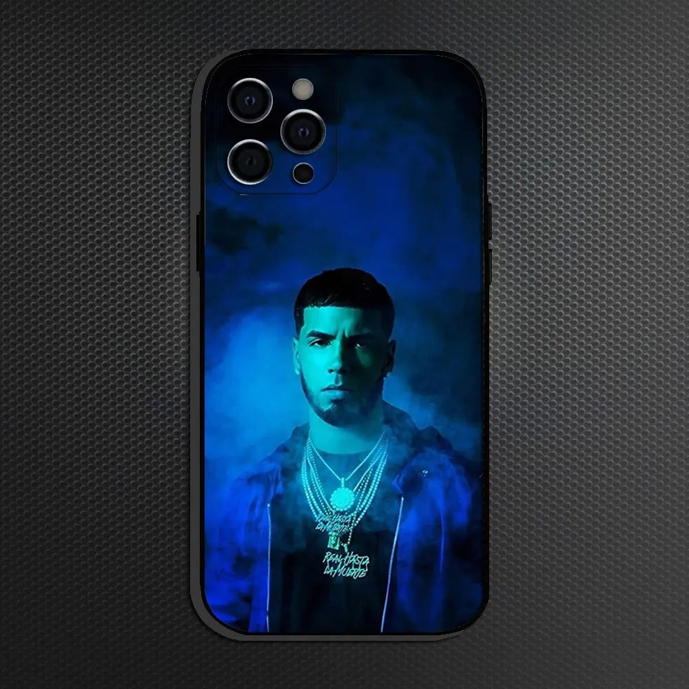 Rapper A- Anuel AA  Phone Case For iPhone 16,15,14,13,12,11 Plus,Pro Max,XS,X,XR,SE,Mini,8,7,Soft Silicone Black Cover