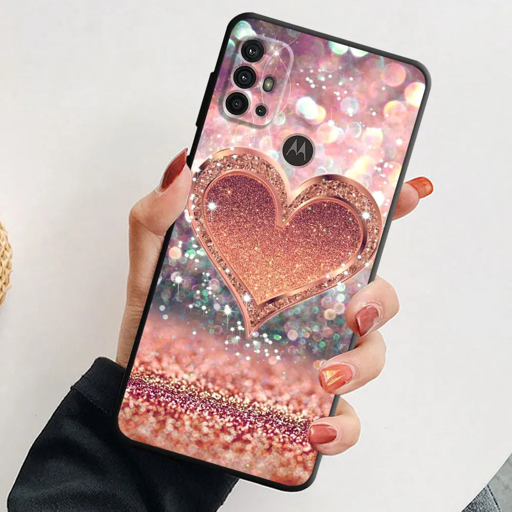 Love Rose Gold Style Phone Case for Motorola Moto G31 G32 G200 G52 G72 G30 G51 G71 5G G22 G50 G82 G8 Power Lite G60 Cover