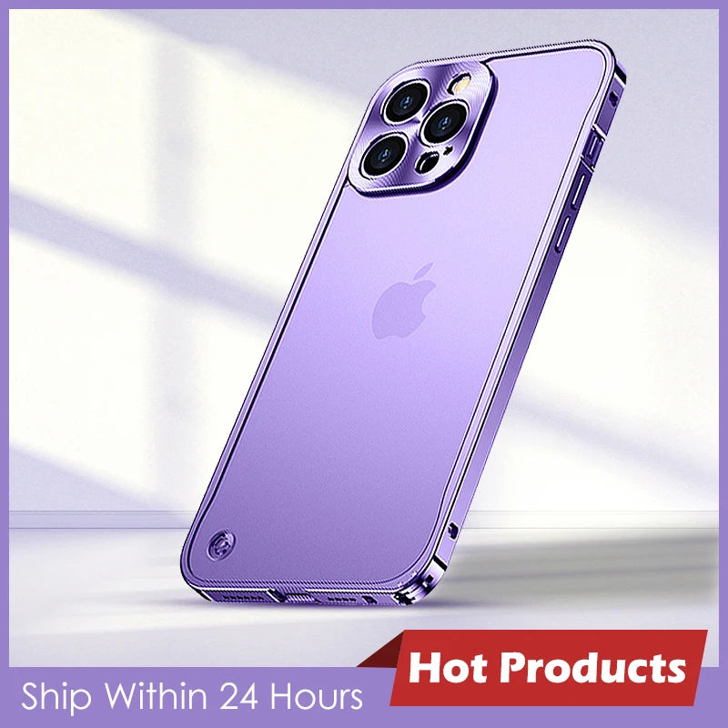 Metal Phone Cases For IPhone 17 Pro 12 13 14 Pro Max Cover Magnetic Aluminum Frame Phone Shell For Iphone 15 12 Mini 13 Pro Max