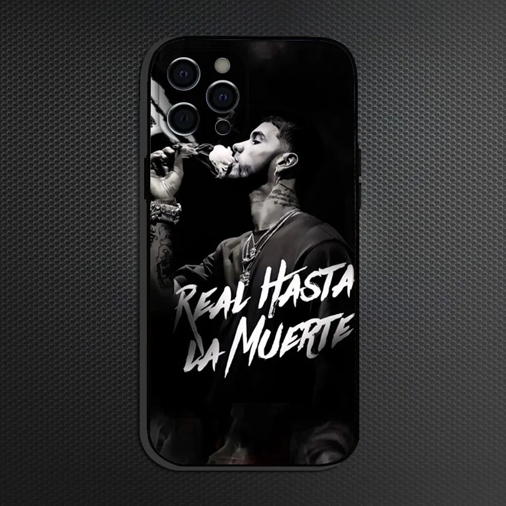 Rapper A- Anuel AA  Phone Case For iPhone 16,15,14,13,12,11 Plus,Pro Max,XS,X,XR,SE,Mini,8,7,Soft Silicone Black Cover