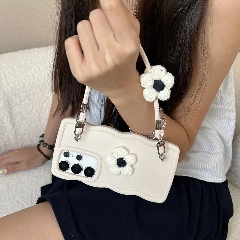 Furry Flower Rope Candy Wave Phone Case For Motorola Moto G100 Pro G86 G56 G85 G75 G55 G45 G35 G15 G10 Power G71S G05 Soft Cover