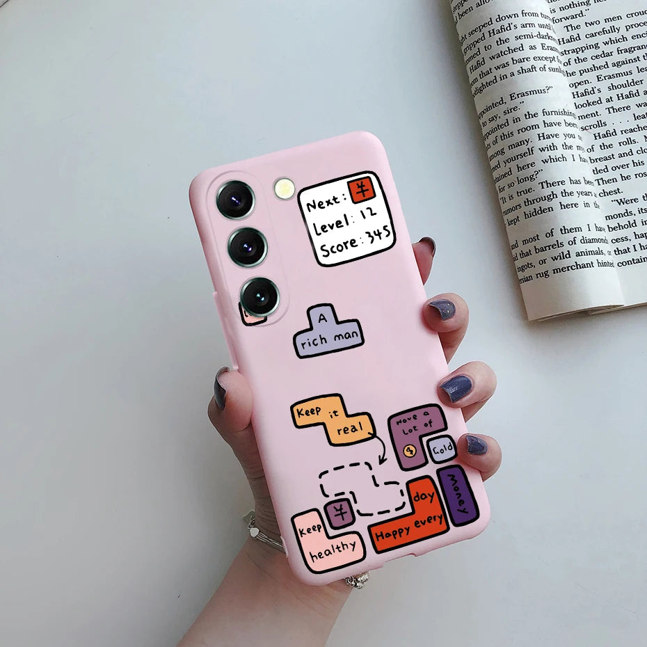 For Samsung S23 Case Cute Soft Silicone TPU Back Cover For Samsung S23 Plus + Phone Case on Samsung Galaxy S23 Ultra Coque Funda