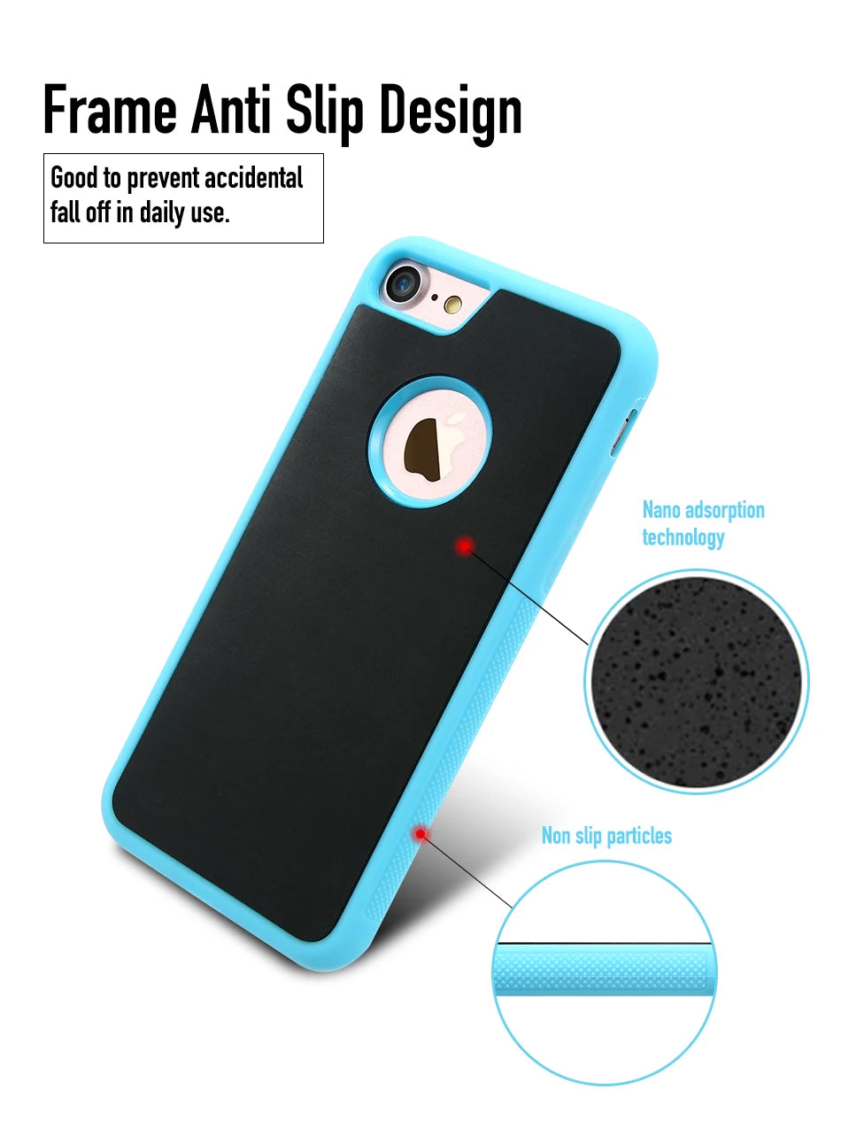 Anti Gravity Phone Case For iPhone 5S 6 6s 7 Plus Case with Adsorbent Design Silicone Anti-Gravity Cases For iPhone 5 SE 6 6s 7
