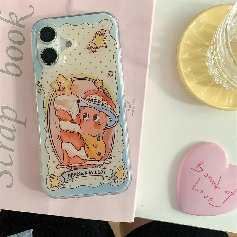 Magnetic Phone Case For iPhone 16 Pro 15 14 13 Pro Max Cover with Magsafe Holder Cute Candle Star Shockproof Silicone Cases 15