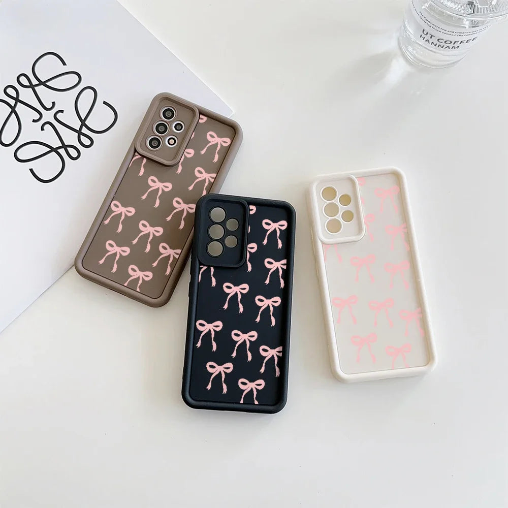 3D Pink Bowknot Phone Case For Motorola Moto G24 G54 G05 G04 G34 G75 G14 G15 E13 E40 E14 E22 E32 G9 G Play 2025 Cover Soft Cases