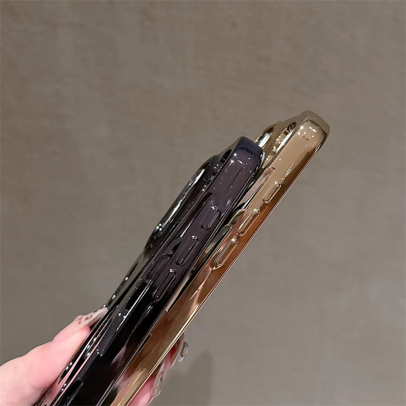 Fashion 3D Hollow Flame Pattern Phone Case For iPhone 16 15 14 Plus 12 11 13 Pro Max Slim Cooling Shockproof Plating Soft Cover