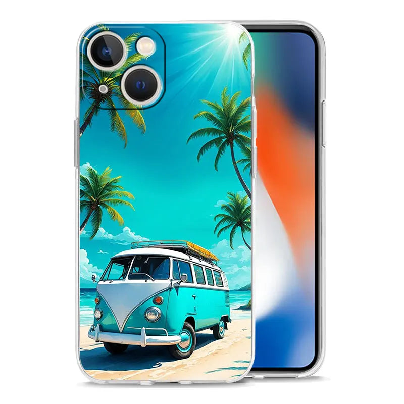 Phone Case For iPhone 17 Cases iPhone Air 16 15 12 13 14 Pro Max 15 Plus 16Pro iPhone11 Cover Combi Van Car Outdoor Camping