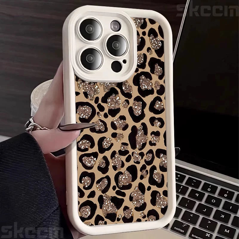 Leopard Print Mom Letter Patter Phone Case For iPhone 16 15 Pro Max 14 Plus 13 12 11 X XS XR 7 8 Plus Matte Silicone Soft Cover