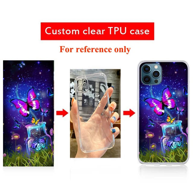 Custom Phone Cases For iPhone 16 16e 14 Pro Max 13 Mini 15 Plus Glass Silicone Cover Customized DIY Photo Personalized Pictures