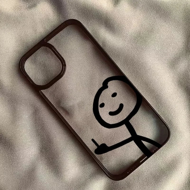 Cute Funny Matchman Phone Case For iPhone 17 16 15 Plus Cases For iPhone 17 Air 11 12 13 14 Pro Max Clear Phone Cover