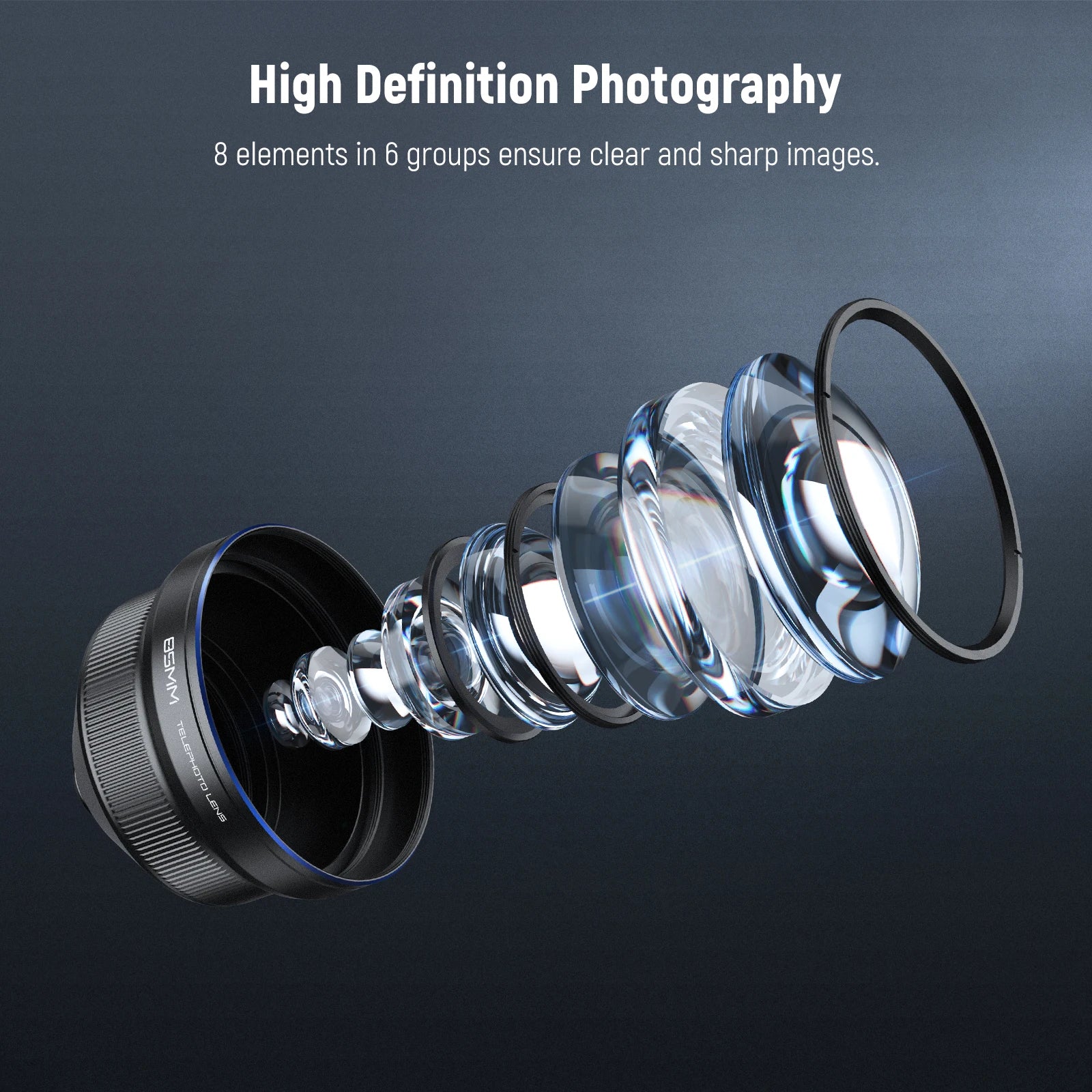NEEWER HD 85MM Telephoto Phone Lens for 17mm Backplate 2.5X Magnification For SmallRig NEEWER iPhone Samsung Phone Cage Case