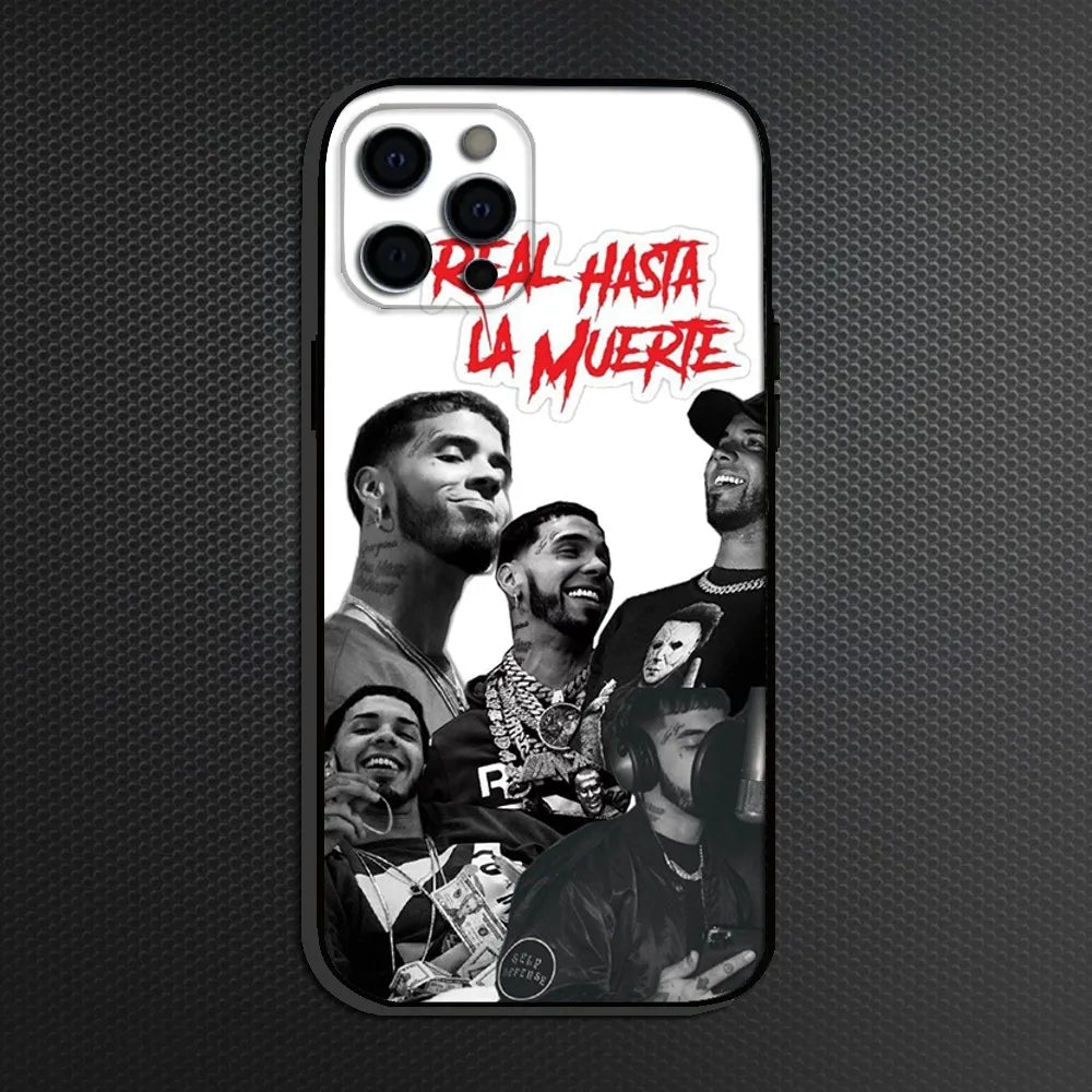 Rapper A- Anuel AA  Phone Case For iPhone 16,15,14,13,12,11 Plus,Pro Max,XS,X,XR,SE,Mini,8,7,Soft Silicone Black Cover