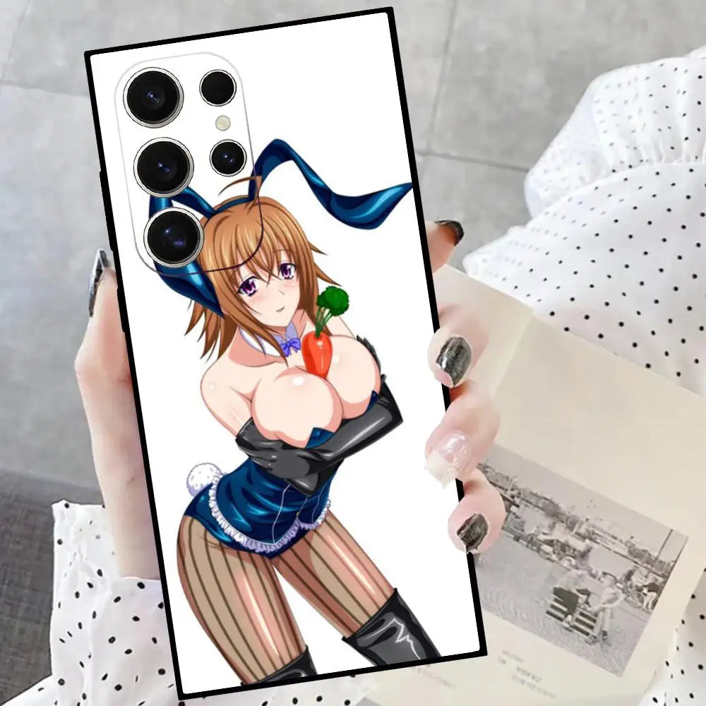 Hentai cute girls Phone Case For Samsung Galaxy S24 S23 S22 S21 S20 Ultra FE Plus M55 M54 Black Case Cover