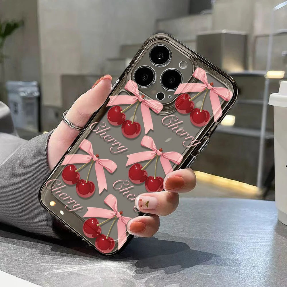 Cute Cherry Phone Case For iPhone 17 Pro Max Case iPhone 11 14 Plus 15 16 Pro Max 12 13 16e XR X XS Max 17 Air Clear Cases Cover