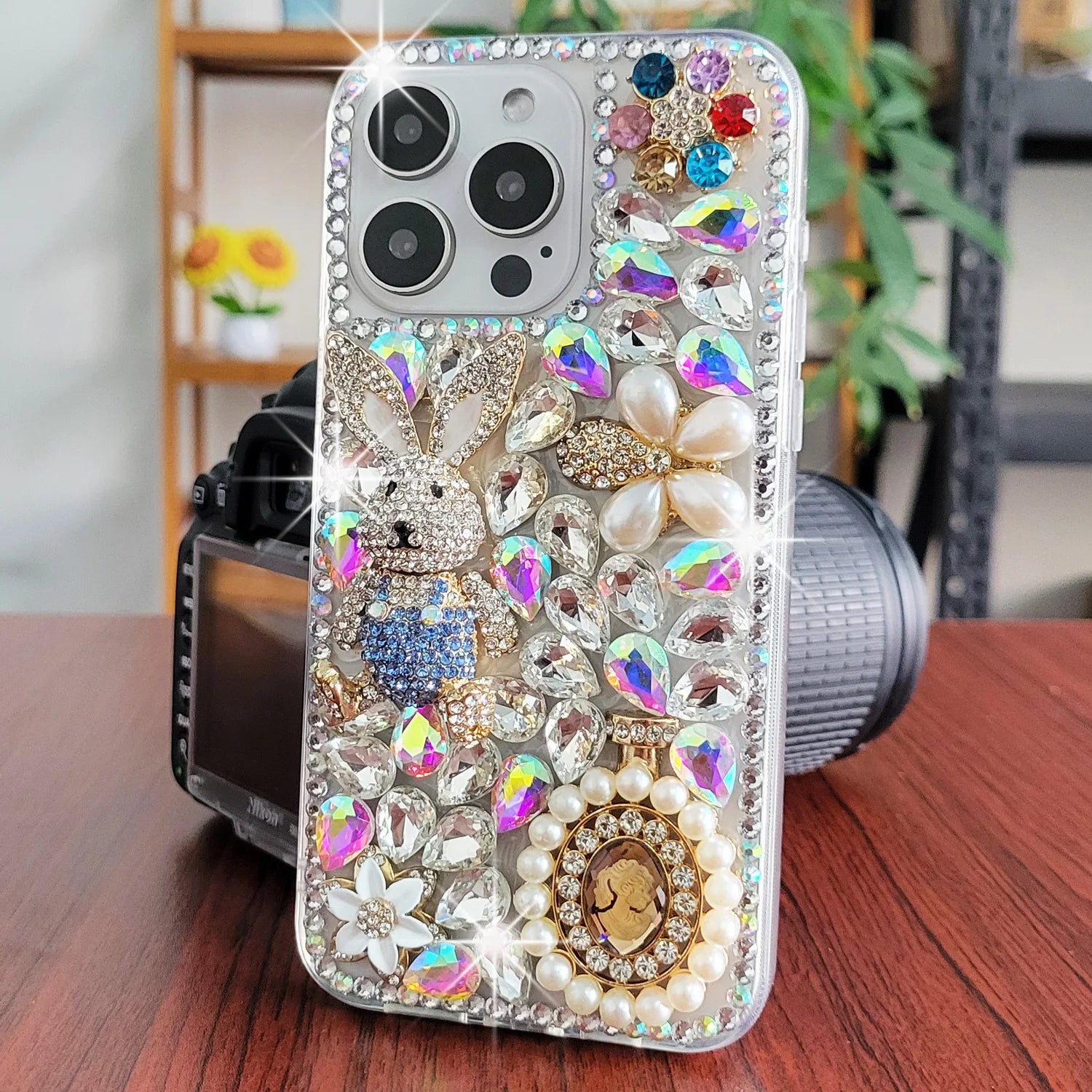 Cases for iPhone 16 15 14 13 12 11 8 7 Pro Max Plus mini X XS XR SE 2020 2022 Case Diamond Phone Cover Sunjolly iPhone 16 Case