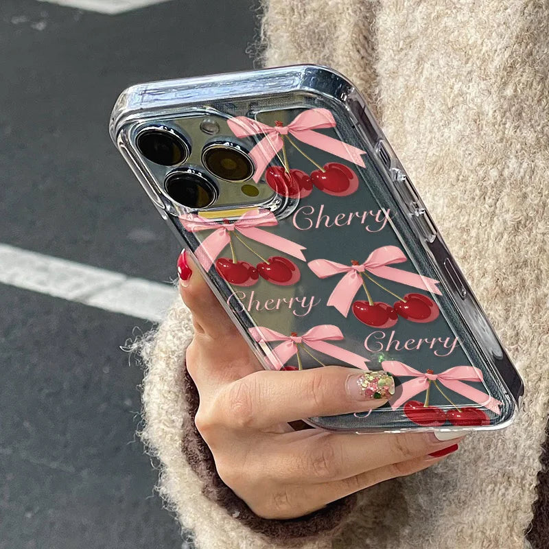 Cute Cherry Phone Case For iPhone 17 Pro Max Case iPhone 11 14 Plus 15 16 Pro Max 12 13 16e XR X XS Max 17 Air Clear Cases Cover