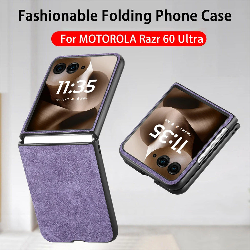 Motorola Razr 60 50 40 Ultra Retro Leather Phone Case - Shockproof Fall Prevention Cover for Moto Razr 60 50 40 Models