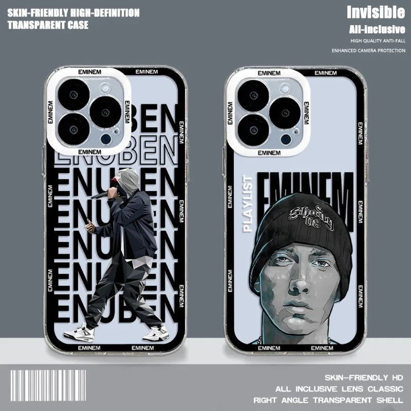 Rapper Singer Eminem Phone Case For iPhone 17 16 15 14 13 12 11 Pro Max Mini SE 7 8 Plus 17E Shockproof Non-Slip Cover Fundas