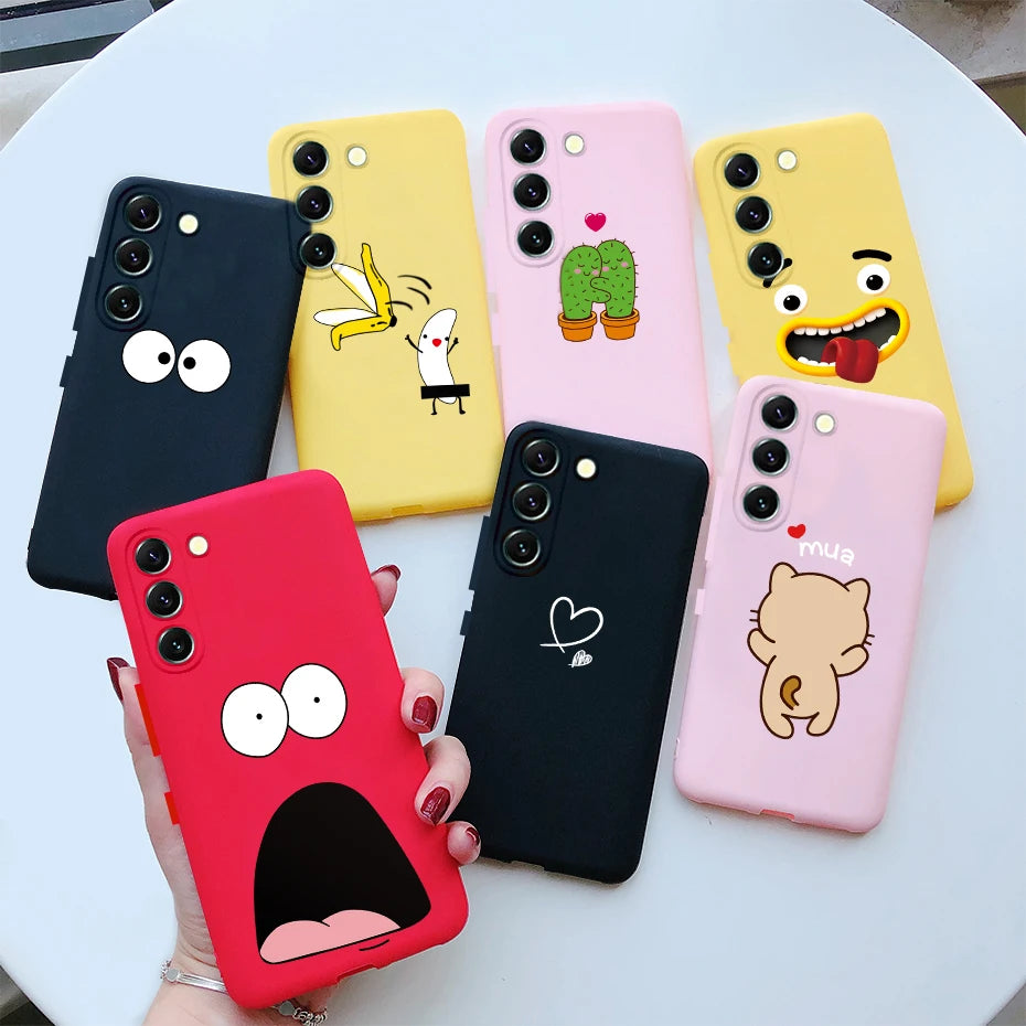 For Samsung S23 Case Cute Soft Silicone TPU Back Cover For Samsung S23 Plus + Phone Case on Samsung Galaxy S23 Ultra Coque Funda
