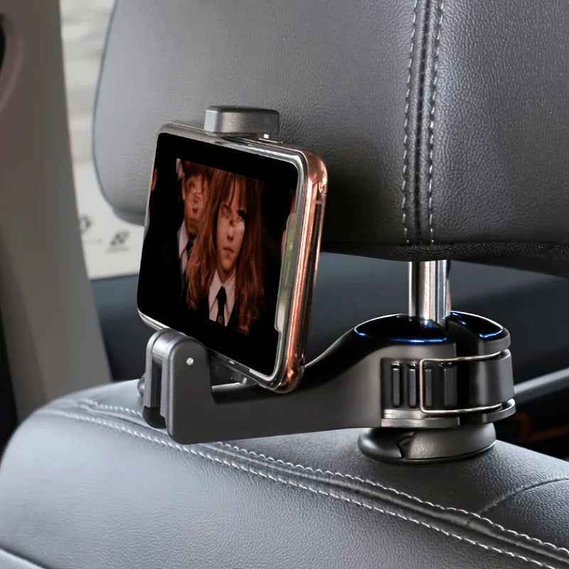 Car mounted hook black phone holder hook multifunctional car lock type phone holder creative rear headrest hook car universal