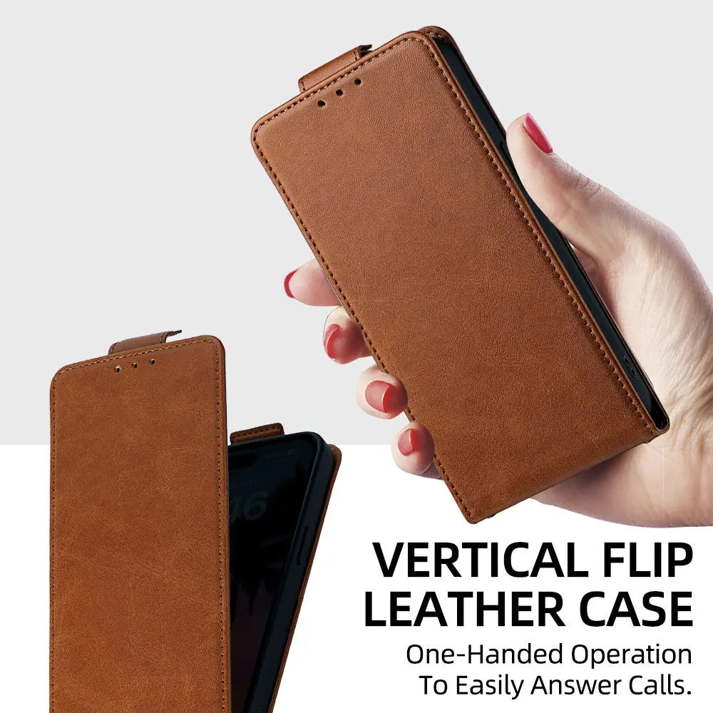 Flip Case For Motorola Moto G86 G66J G56 G85 G75 G55 G45 G84 G54 G34 G24 G73 G53 G23 Classic Vertical Open UP Down 3 Cards Cover