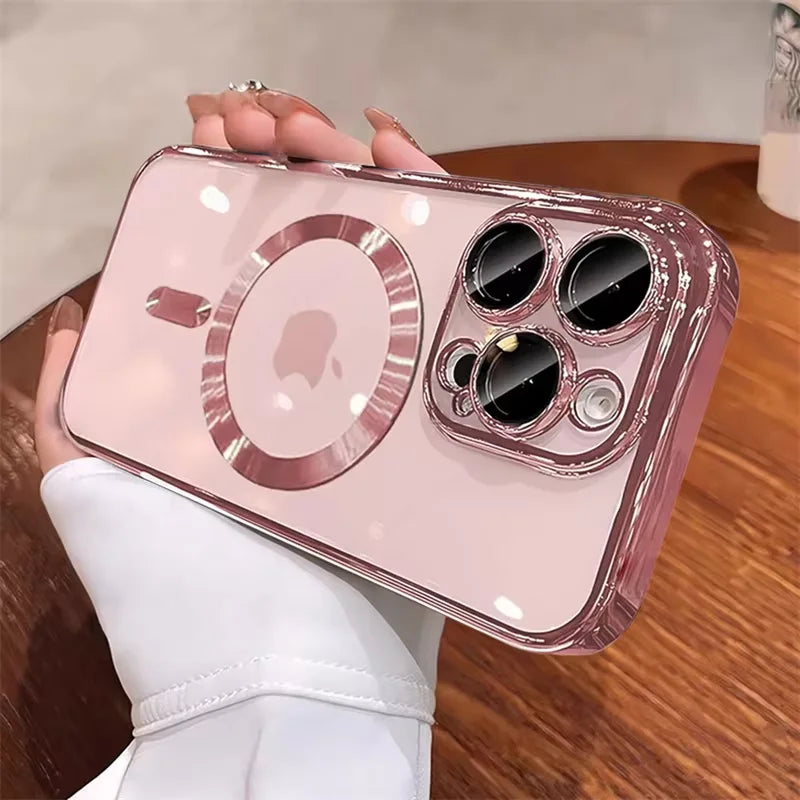 New Official Desert Gold Phone Case For iPhone 16 15 14 13 12 X 11 Pro Max Plus Clear Magsafe Magnetic Lens Protect Soft Cover