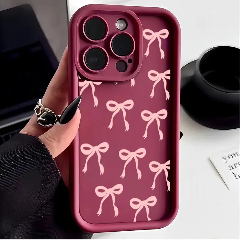 3D Pink Bowknot Phone Case For Motorola Moto G24 G54 G05 G04 G34 G75 G14 G15 E13 E40 E14 E22 E32 G9 G Play 2025 Cover Soft Cases