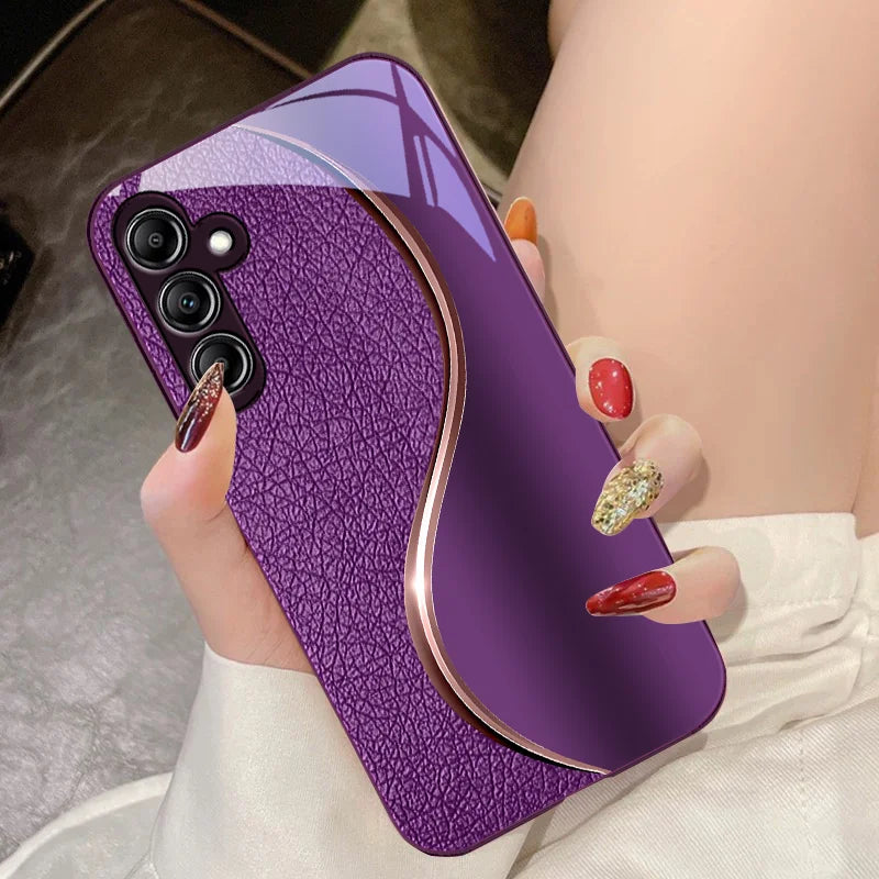 Tempered Glass Phone Case for Samsung Galaxy A14 4G 20 30 52 20S 21S 22 A25 32 33 34 42 50 51 53 54 70 71 5G Dermatoglyph