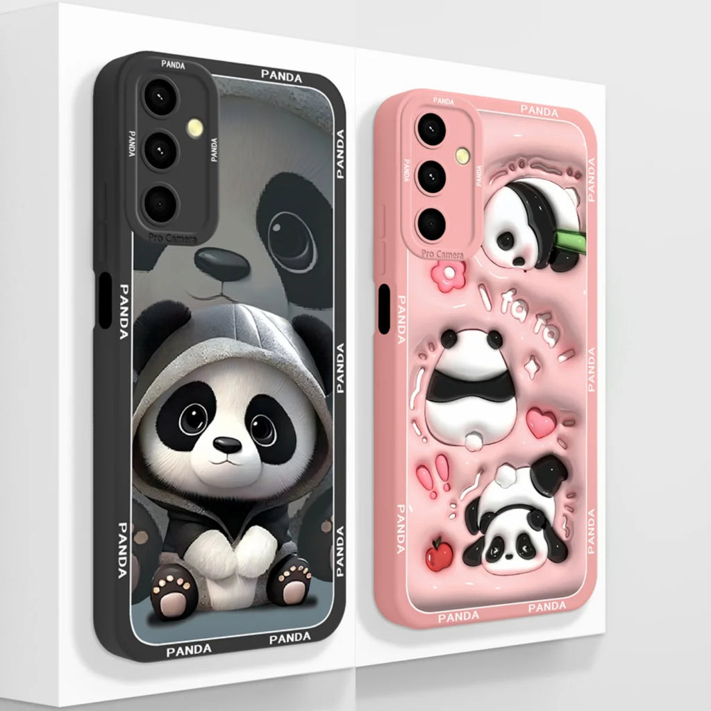 For Samsung Galaxy A24 Phone Case Cute Panda High Quality Liquid Silicone Anti Drop Soft Back Cover For Samsung A 24 Phone Shell