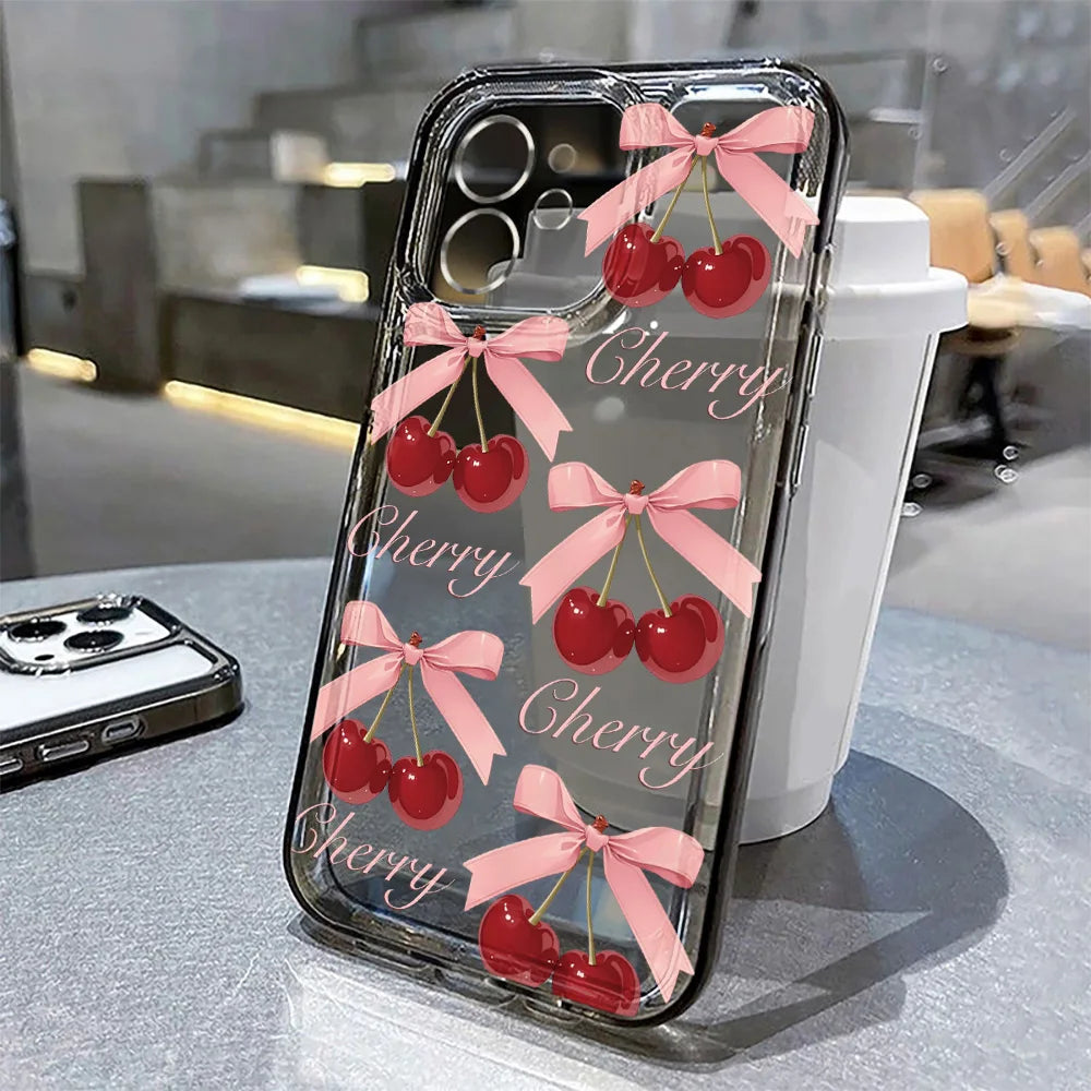 Cute Cherry Phone Case For iPhone 17 Pro Max Case iPhone 11 14 Plus 15 16 Pro Max 12 13 16e XR X XS Max 17 Air Clear Cases Cover