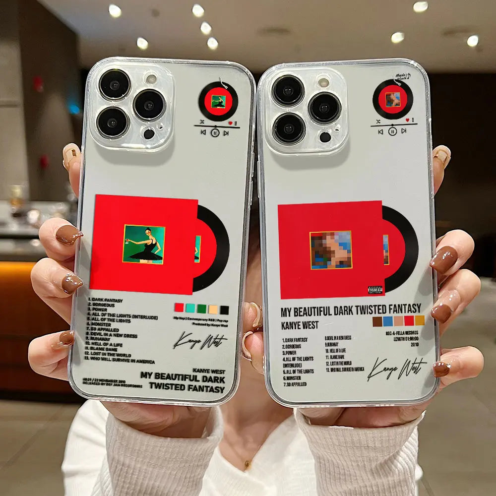 Rapper Kanye West Hot Album Phone Case For iPhone 16 15 14 13 12 11 Mini Pro Max X XR XS Max 7 8 Plus SE20 Transparent Cover