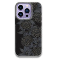 Black Flower Matte Hard Phone Case For iPhone 16 15 14 13 12 11 Pro Max SE 2020 Transparent Back Cases Cover