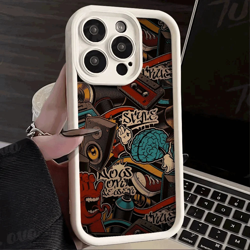 Mechanical gear pattern Phone Case For iPhone 15 16 Pro Max Cases iPhone 14 13 12 11 Pro XS Max XR X 7 8 Plus Shockproof Cover