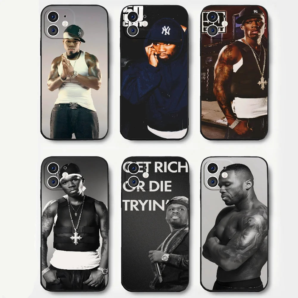 Rapper Hip Hop Street 50 Cent Phone Case Silicone Soft For IPhone 16 15 14 13 12 11 Plus Pro Max Plus