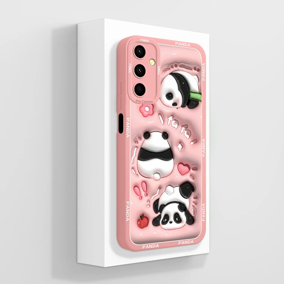 For Samsung Galaxy A24 Phone Case Cute Panda High Quality Liquid Silicone Anti Drop Soft Back Cover For Samsung A 24 Phone Shell