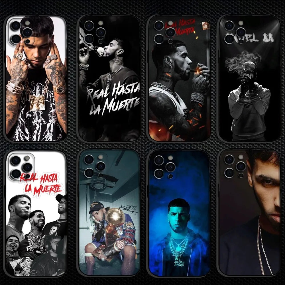 Rapper A- Anuel AA  Phone Case For iPhone 16,15,14,13,12,11 Plus,Pro Max,XS,X,XR,SE,Mini,8,7,Soft Silicone Black Cover