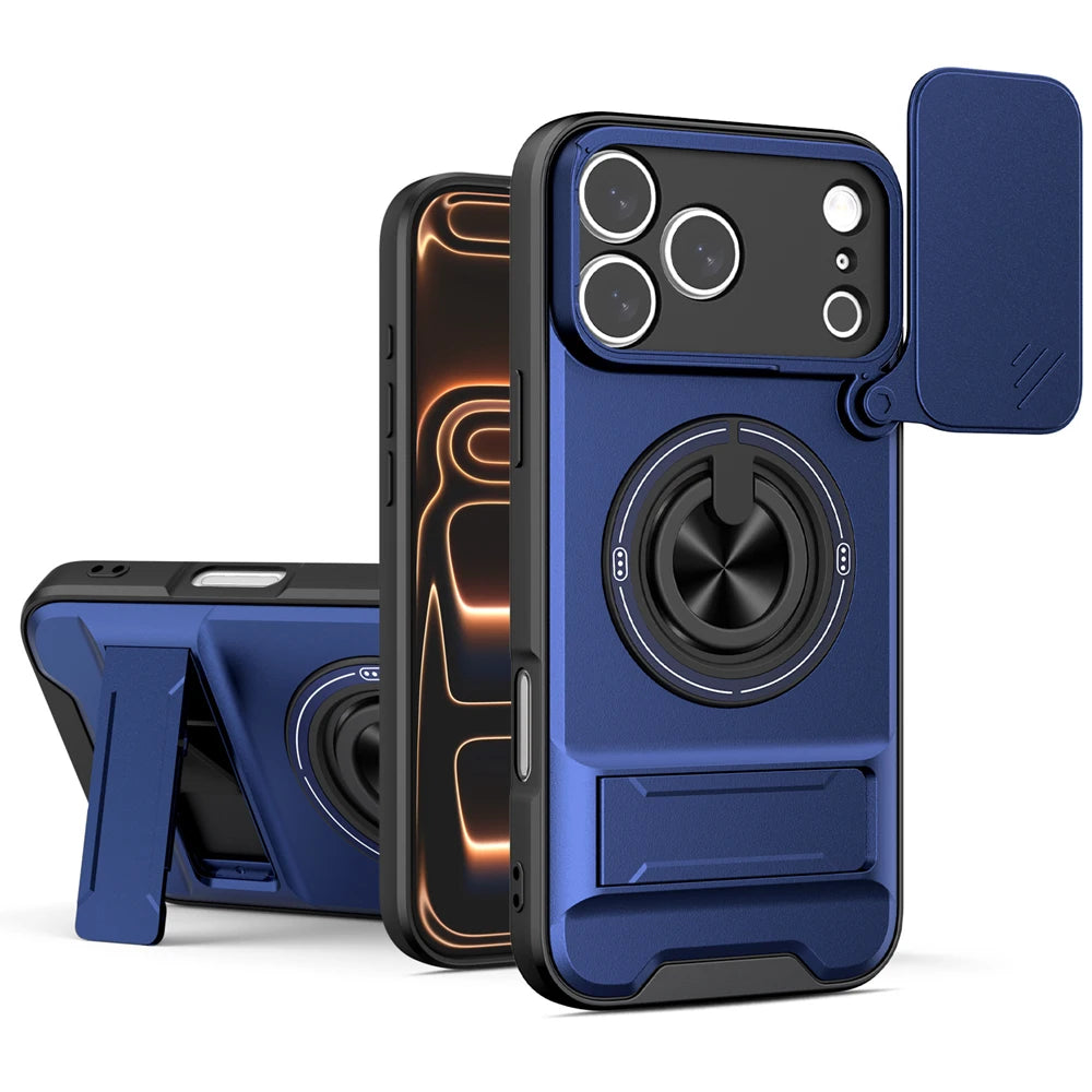 KEYSION Magnetic Phone Case for iPhone 17 Pro Max Slide Camera Protection Upright Kickstand Shockproof Cover for iPhone 17 Air