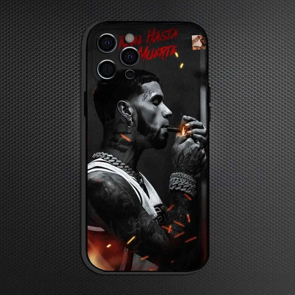 Rapper A- Anuel AA  Phone Case For iPhone 16,15,14,13,12,11 Plus,Pro Max,XS,X,XR,SE,Mini,8,7,Soft Silicone Black Cover