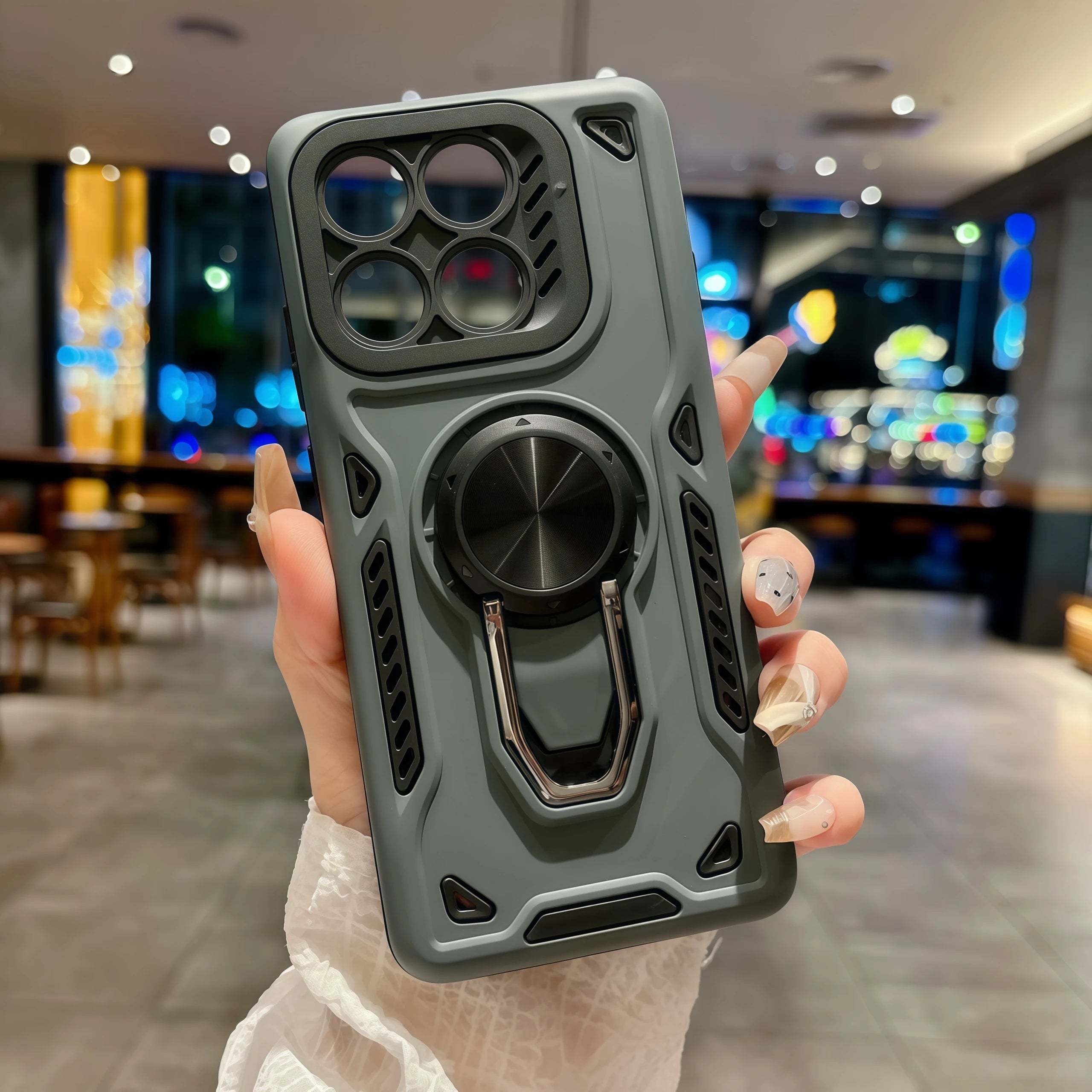 For Motorola Moto G56 G86 G67 G06 Edge 60 Edge 70 Pro Power Military Shockproof Phone Case Metal rotary Bracket Armor Back Cover