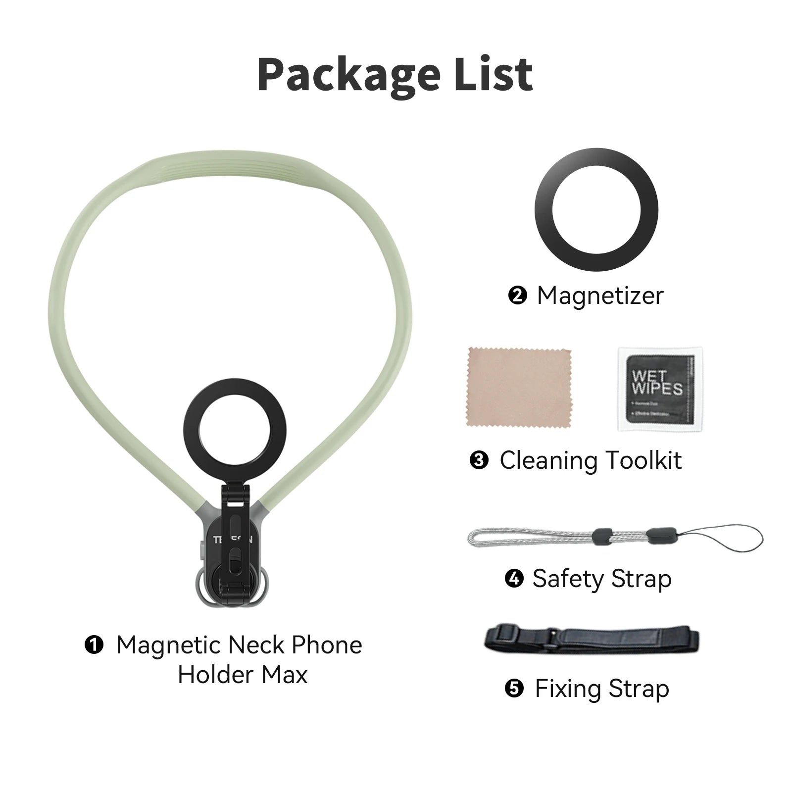TELESIN Max Magnetic Neck Mount Silicone Quick Release Hold for Iphone 15 14 13 12 11 10 HUAWEI XIAOMI SAMSUNG Phone Accessories