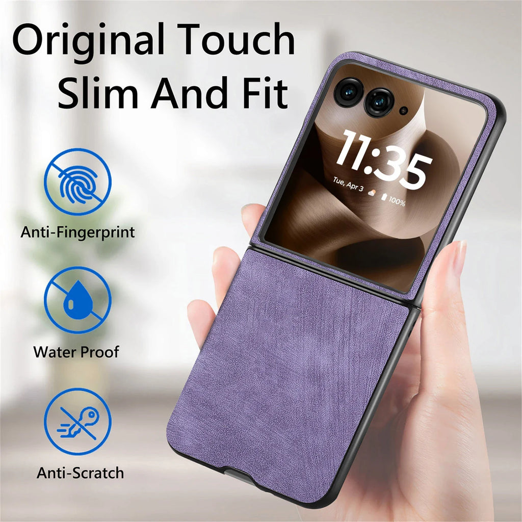 Motorola Razr 60 50 40 Ultra Retro Leather Phone Case - Shockproof Fall Prevention Cover for Moto Razr 60 50 40 Models