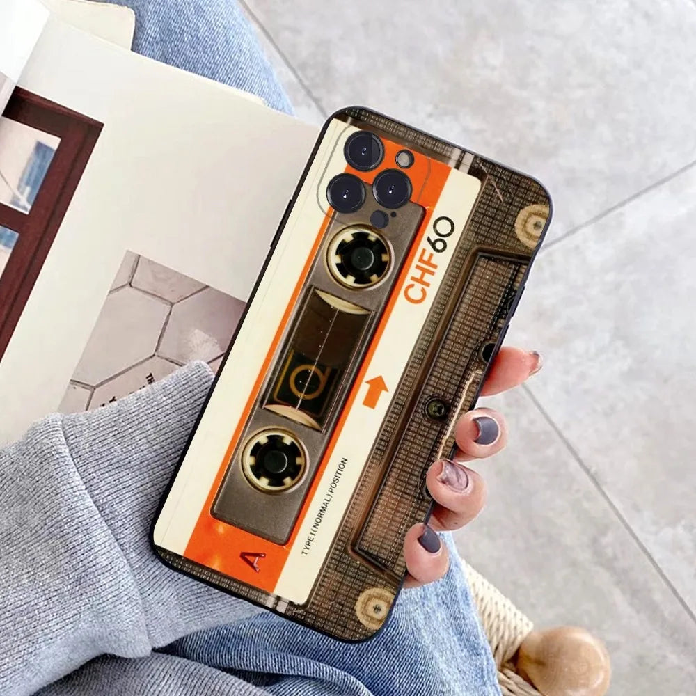 Magnetic Radio tape Cassette Phone Case for iPhone 15 8 7 6 6S Plus X SE 2020 XR XS 14 11 12 13 Mini Pro Max Mobile Case
