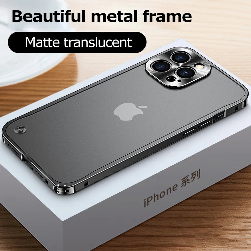 Metal Phone Cases For IPhone 17 Pro 12 13 14 Pro Max Cover Magnetic Aluminum Frame Phone Shell For Iphone 15 12 Mini 13 Pro Max