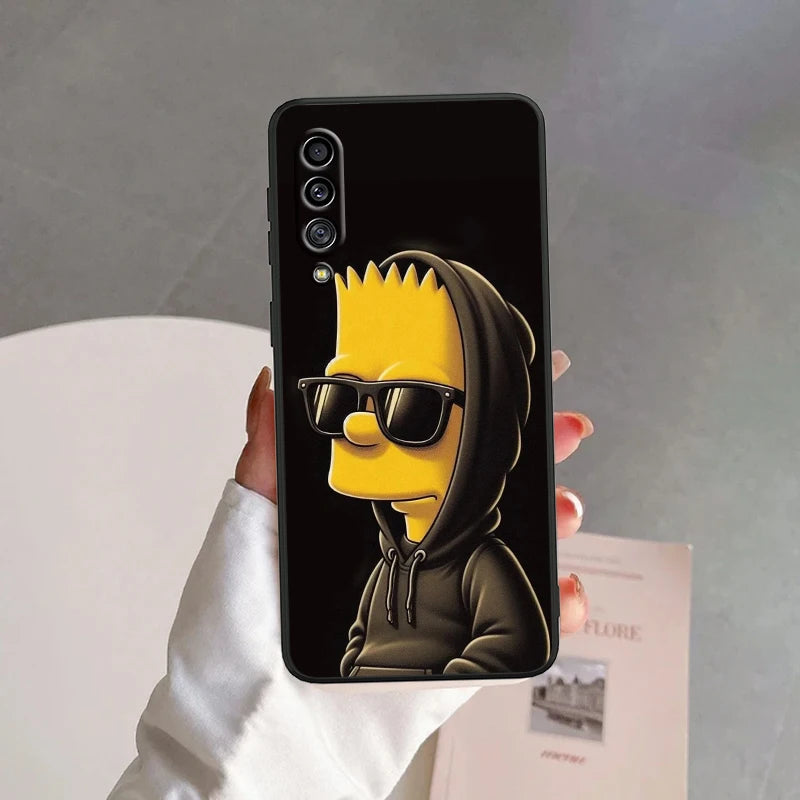 Simpsons Cartoon Fashion For Samsung A53 A52 A33 A32 A51 A71 A21S A13 A73 A50 A22 A23 A03 A72 A54 A12 5G Black Soft Phone Case