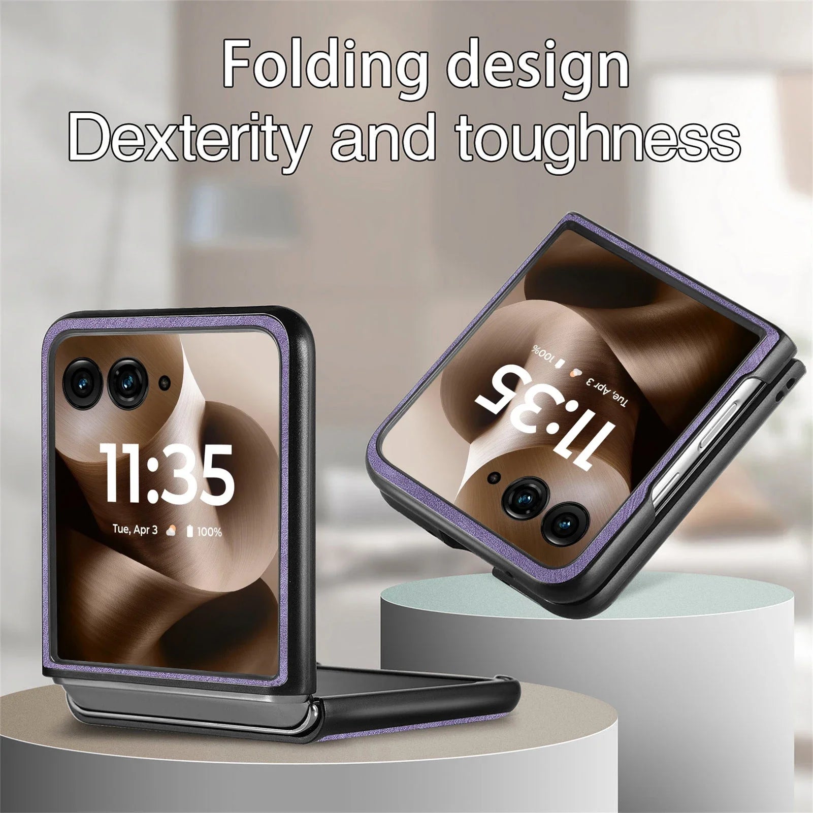 Motorola Razr 60 50 40 Ultra Retro Leather Phone Case - Shockproof Fall Prevention Cover for Moto Razr 60 50 40 Models